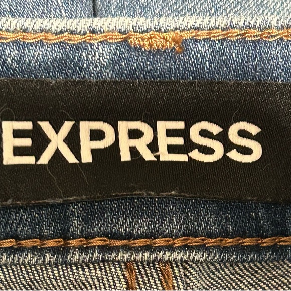 Express High Rise Shortie Womens Jeweled Distressed Frayed Shorts Size 2 - Picture 4 of 6